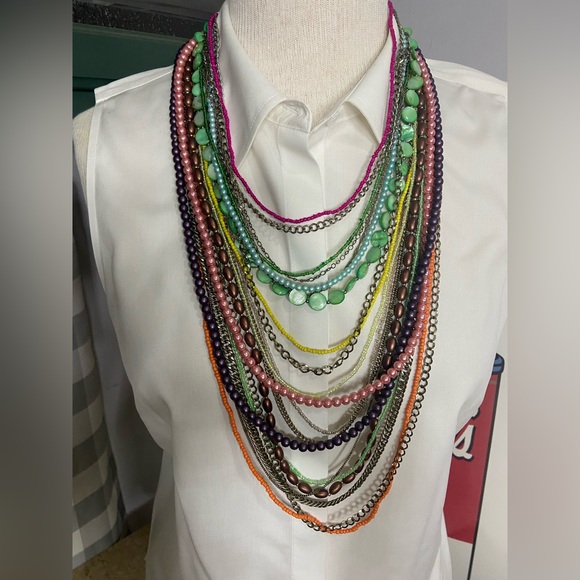 sequin Jewelry - Rainbow layered necklace